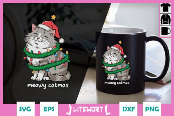 Christmas Cat Tree Happy Cat SVG