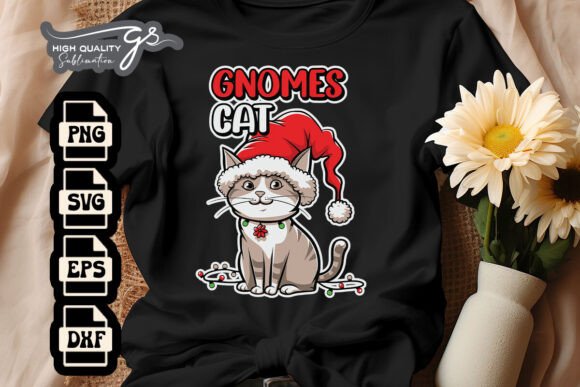 Christmas Gnomes Cat Cute Cat SVG