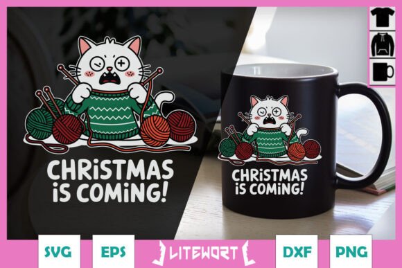 Christmas Is Coming Christmas Cat SVG