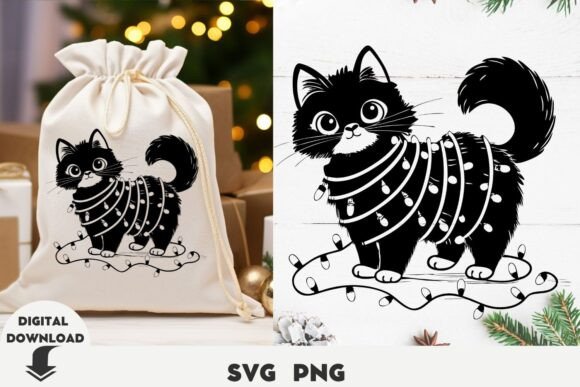 Christmas Svg, Cute Cat Svg, Christmas C