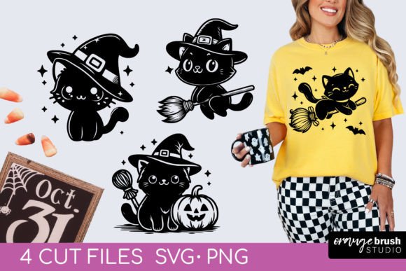 Cute Halloween Black Cat SVG for Cricut