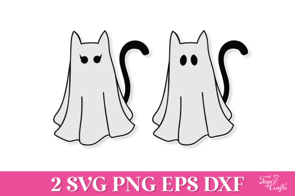 Cute Halloween Ghost Cat SVG