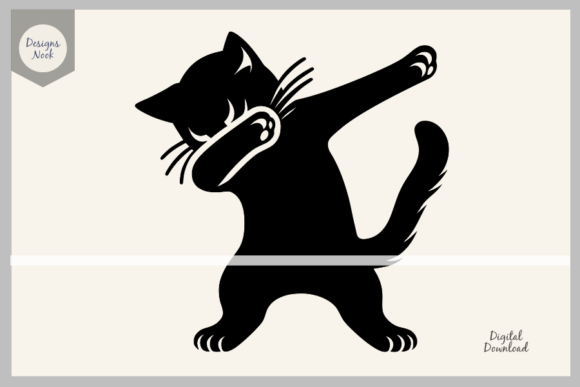 Dabbing Cat SVG Clipart Silhouette DXF
