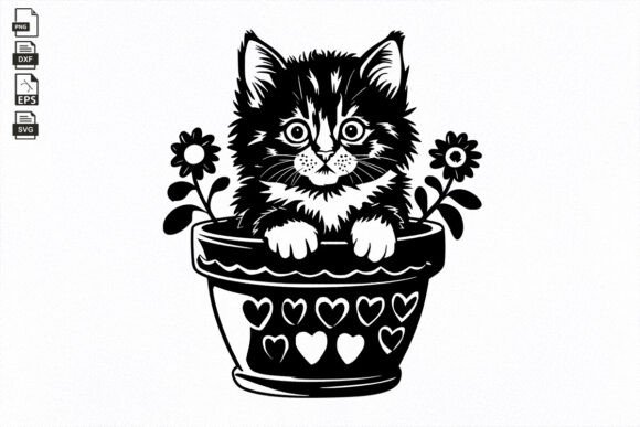 Flower Pot Kitten, Cat, SVG Review