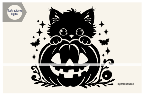 Halloween Cat SVG File Clipart PNG DXF