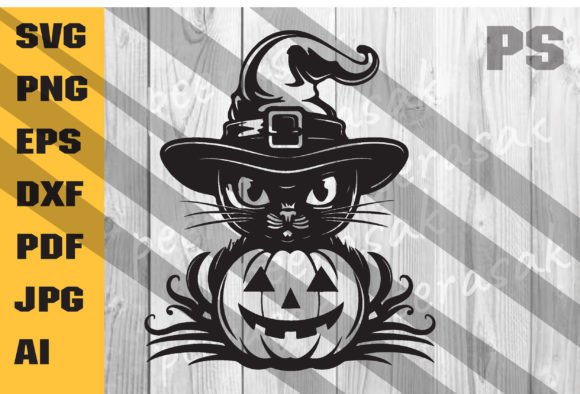 Halloween Cat & Witches SVG