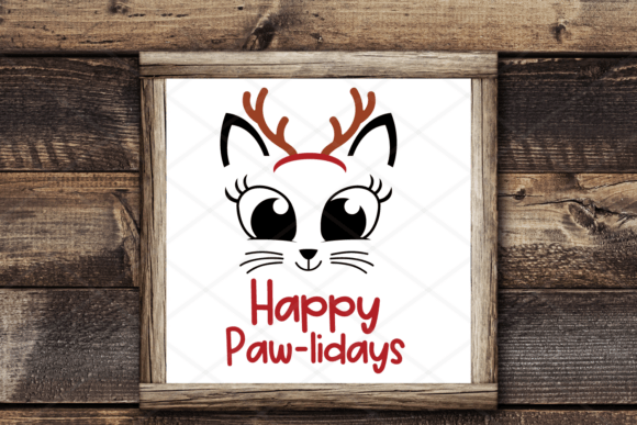 Happy Pawlidays Reindeer Cat SVG Review
