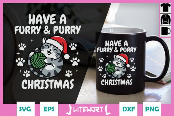 Have a Furry and Purry Christmas Cat SVG