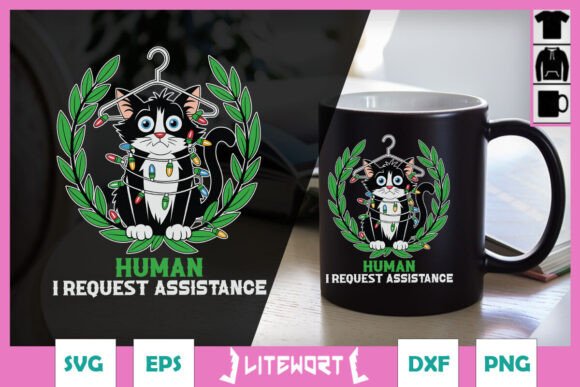 Human I Request Merry Xmas Cat SVG
