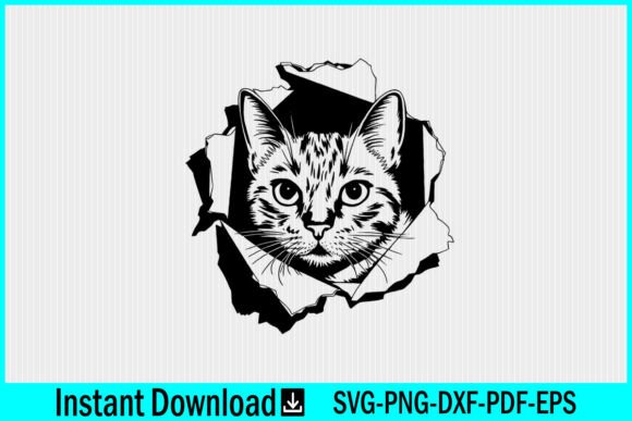 Kitty on the Wall SVG Peeking Cat SVG
