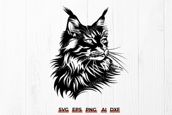 Majestic Maine Coon Cat SVG DXF
