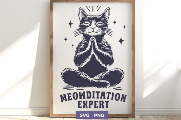 Meowditation Expert Cat SVG PNG Design