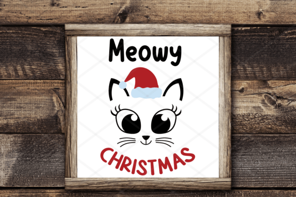 Meowy Christmas Cute Santa Cat SVG