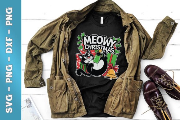Meowy Christmas Happy New Year Cat SVG