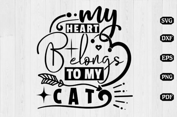 My Heart Belongs to My Cat SVG Design