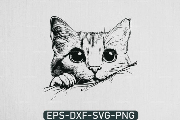Peeking Cute Cat Svg Files for Cricut