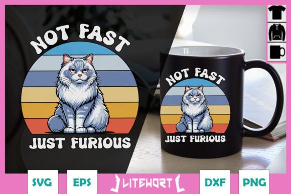 Retro Cat SVG Not Fast Just Furious
