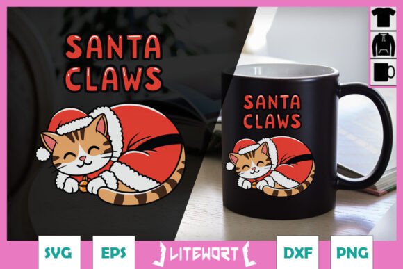 Santa Claws Merry Christmas Cat SVG