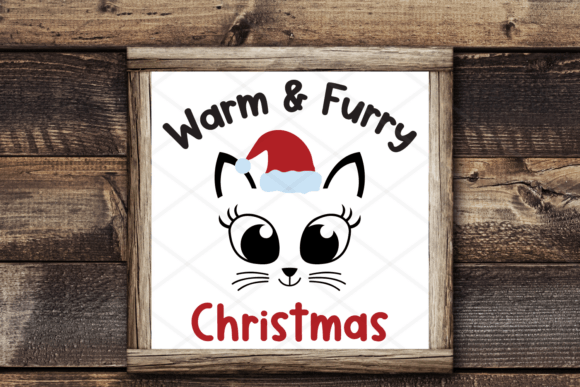 Warm and Furry Christmas Santa Cat SVG